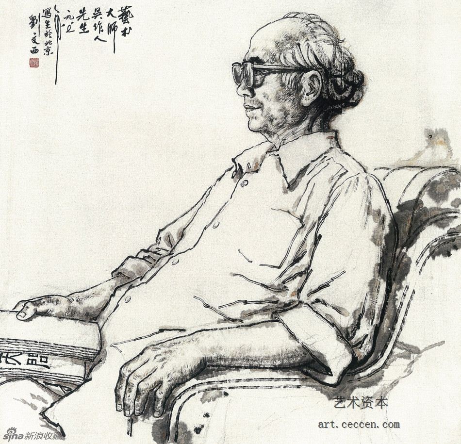 艺术大师吴作人先生 100cm×100cm 1987年